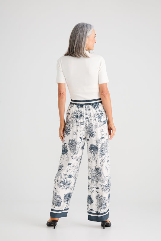 Brave & True Glenda Pant in Slate Toile Print
