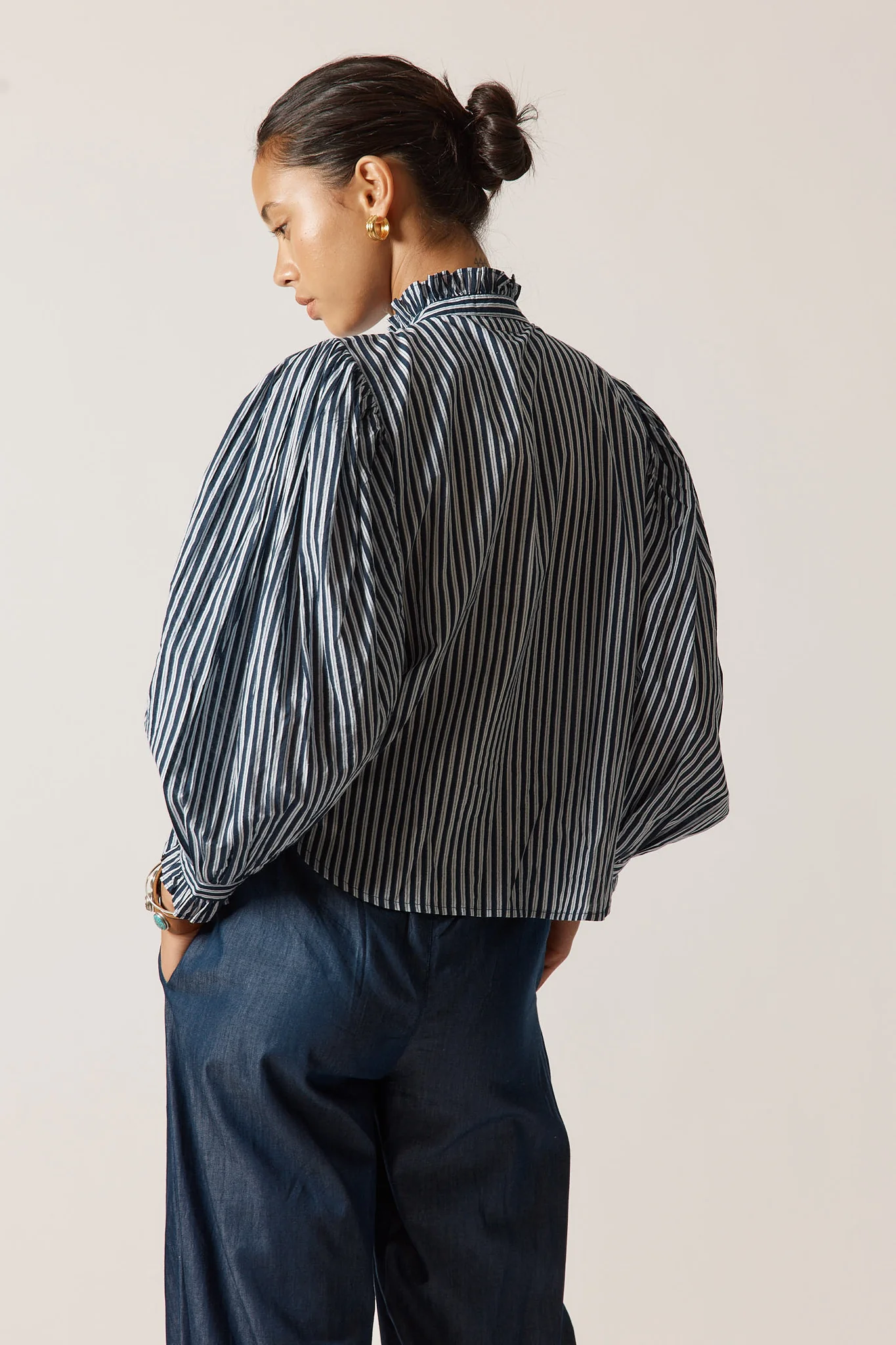 Countryside Frill Top in Navy