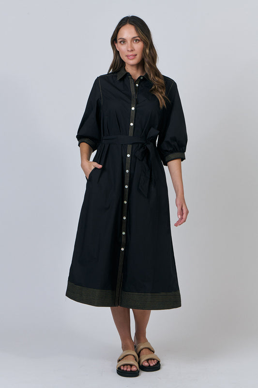 Naturals by O & J GA607 Black Midi Dress