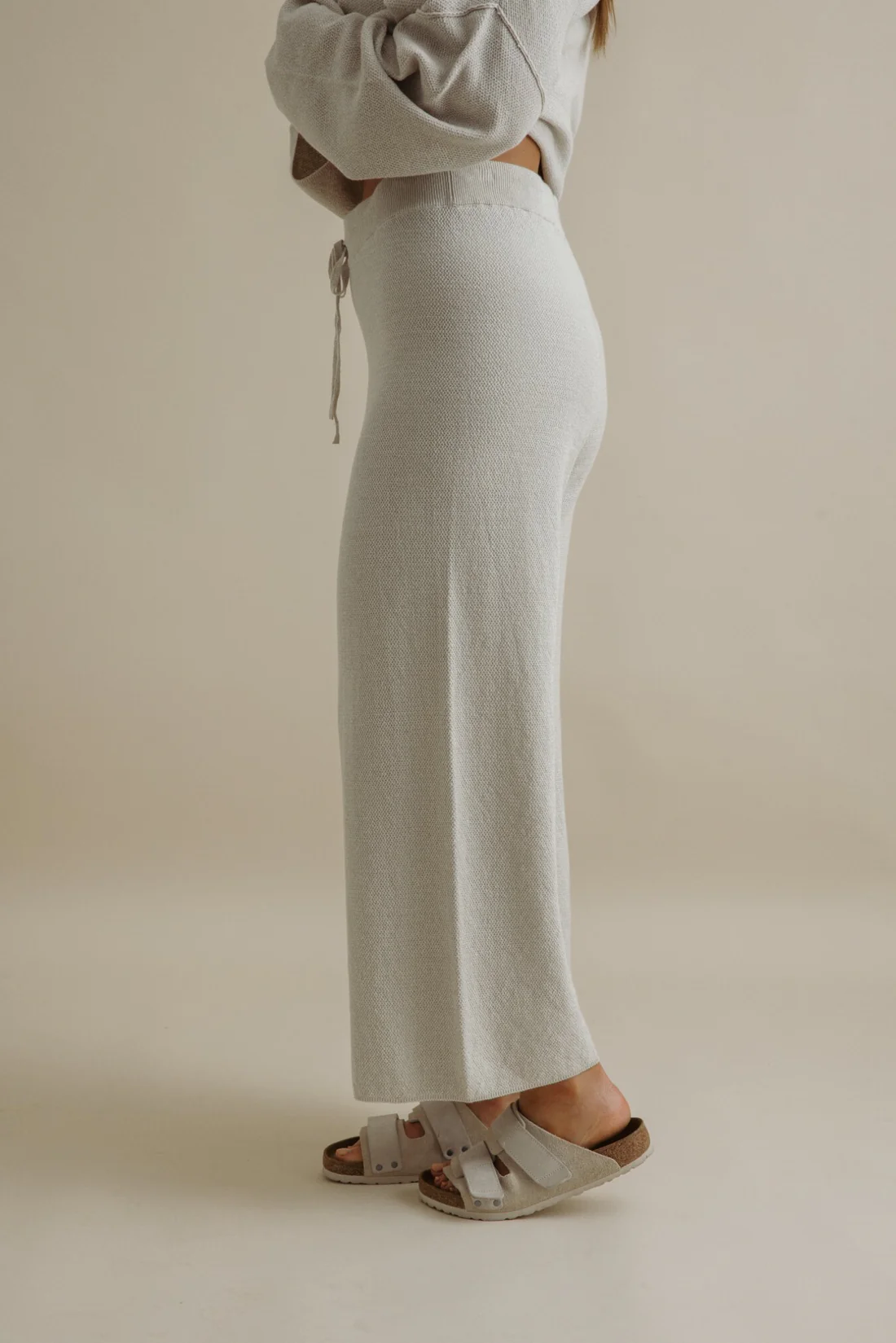 Talamaya Retreat Cotton Twist Full Length Pant Silver x Salt