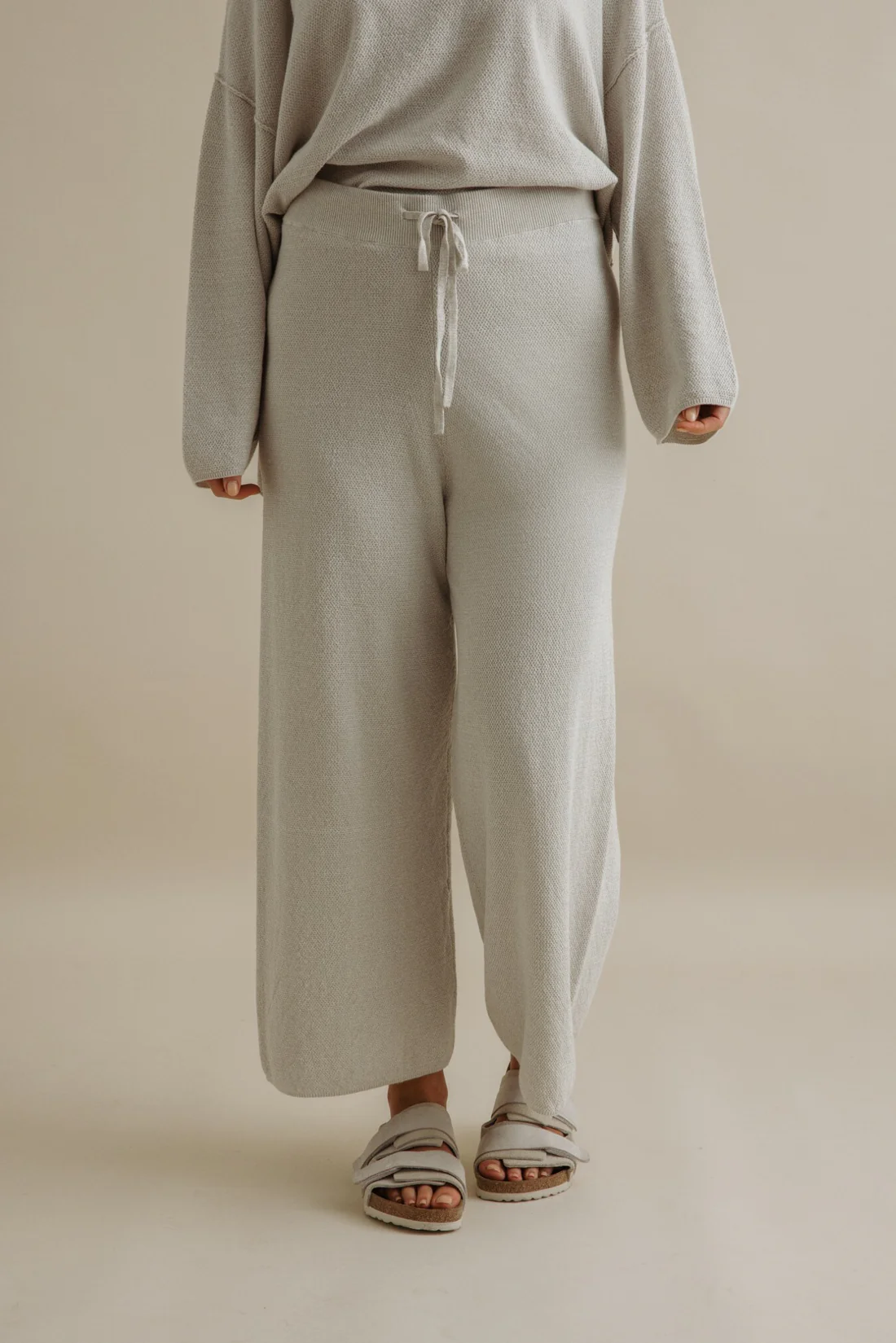 Talamaya Retreat Cotton Twist Full Length Pant Silver x Salt