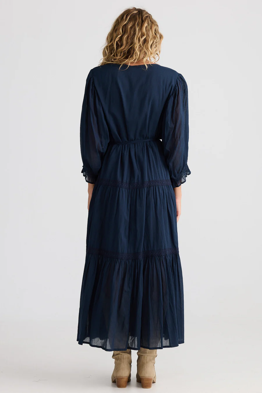 Lunar Wrap Dress in Navy