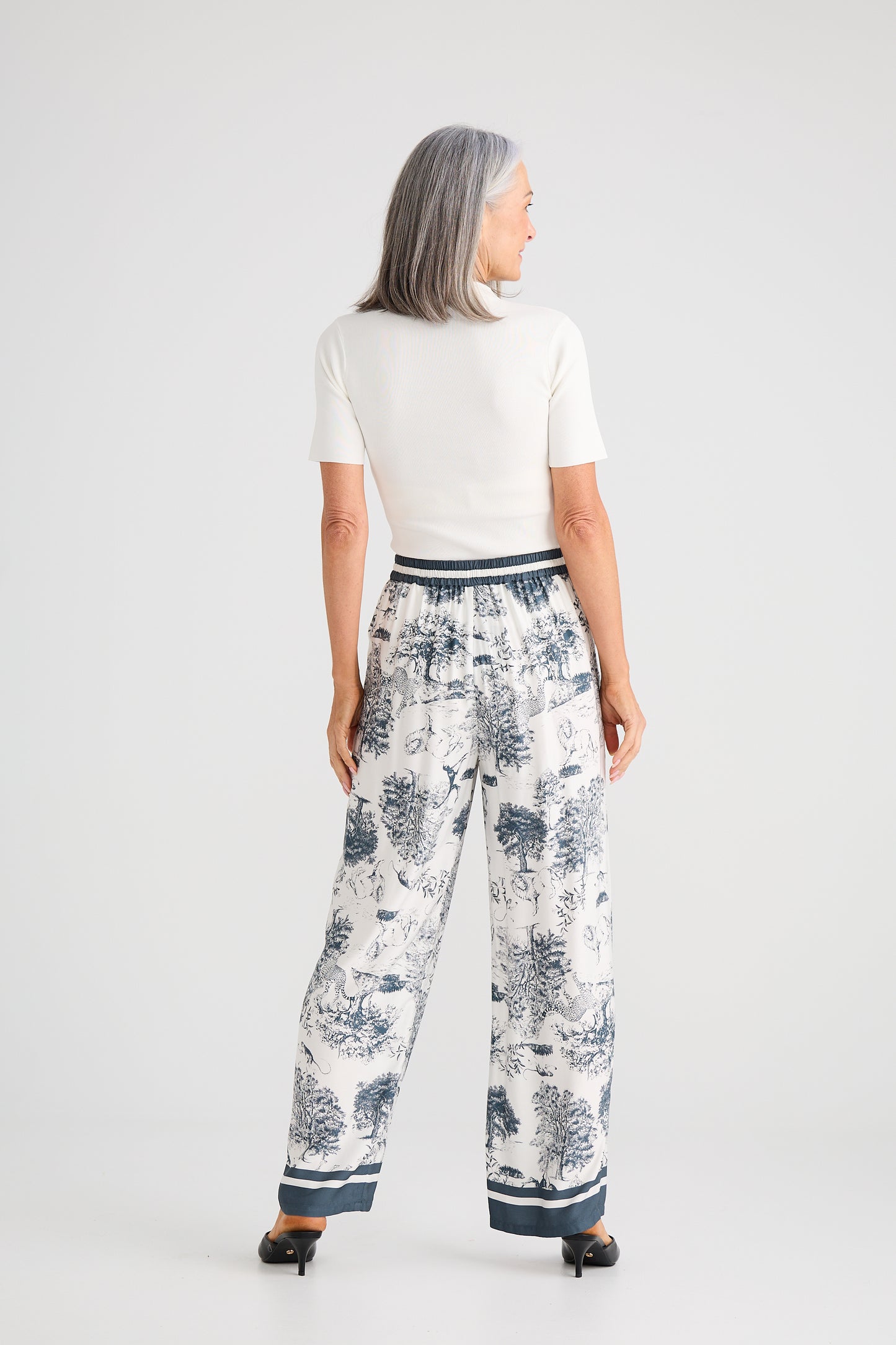Brave & True Glenda Pant in Slate Toile Print