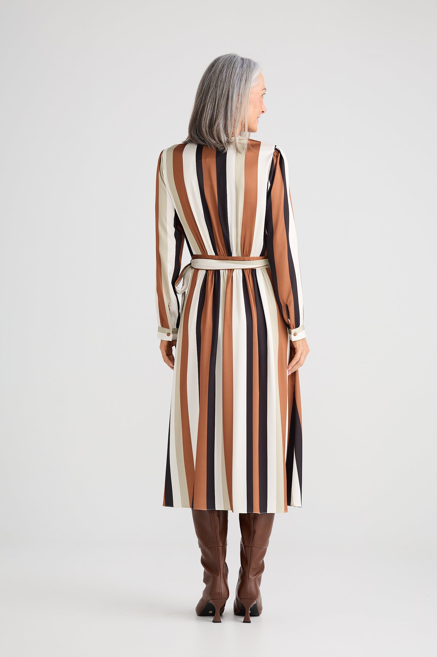 Brave & True Preston Wrap Dress in Oakley Stripe