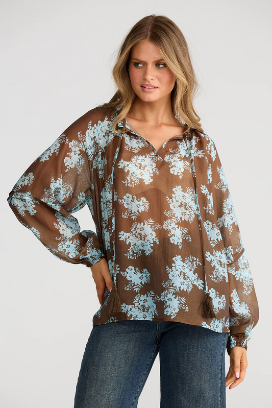 Talisman Billy Ray Ladies Top in Mistflower
