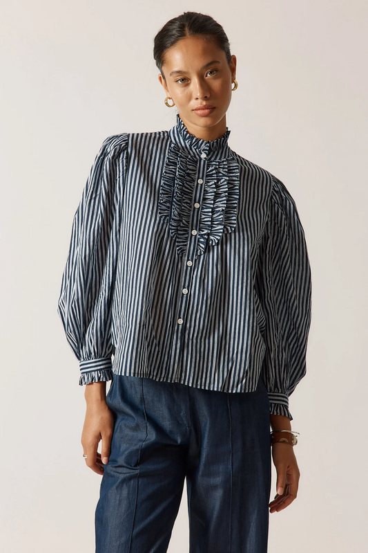 Countryside Frill Top in Navy