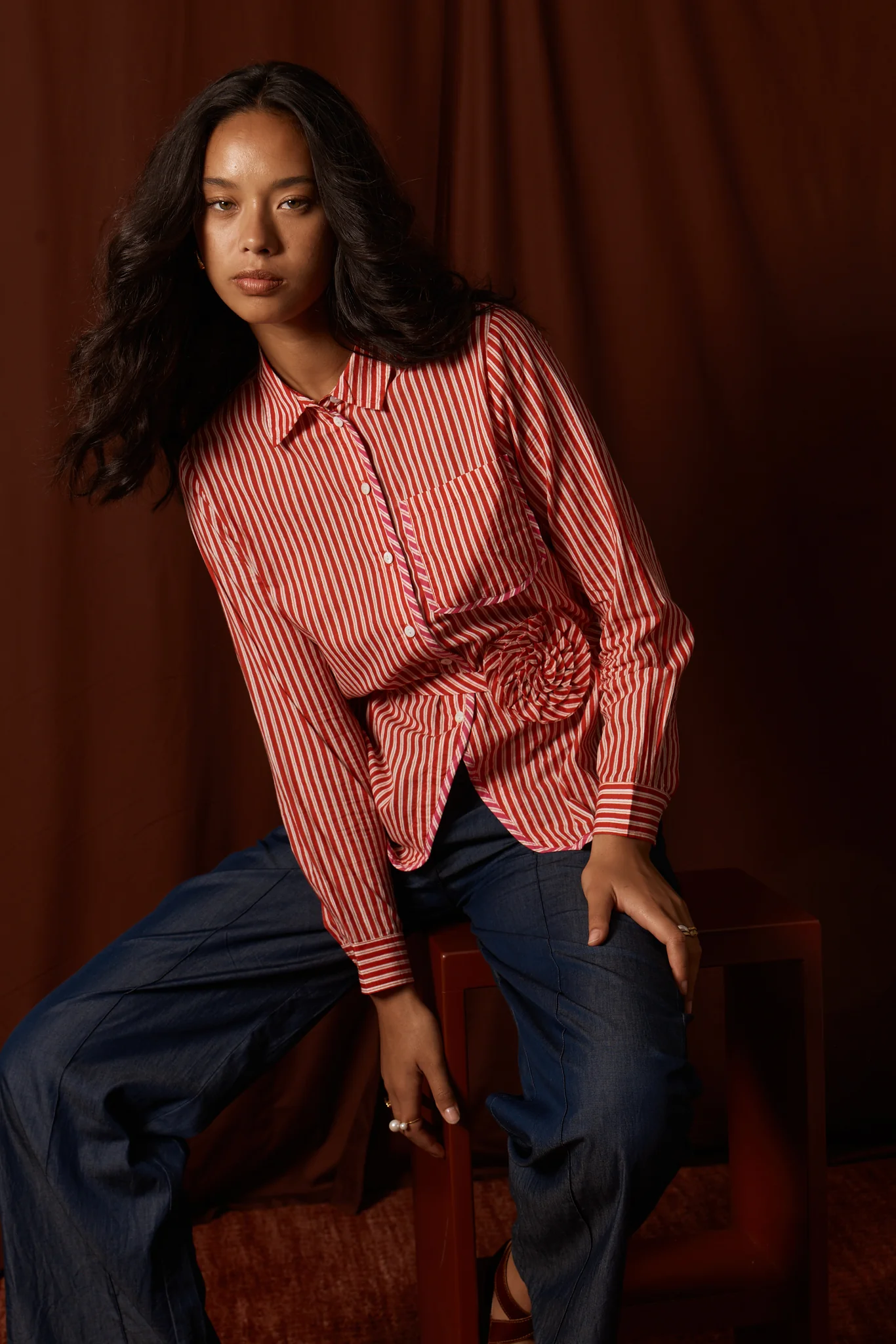 Countryside Rose Top in Red