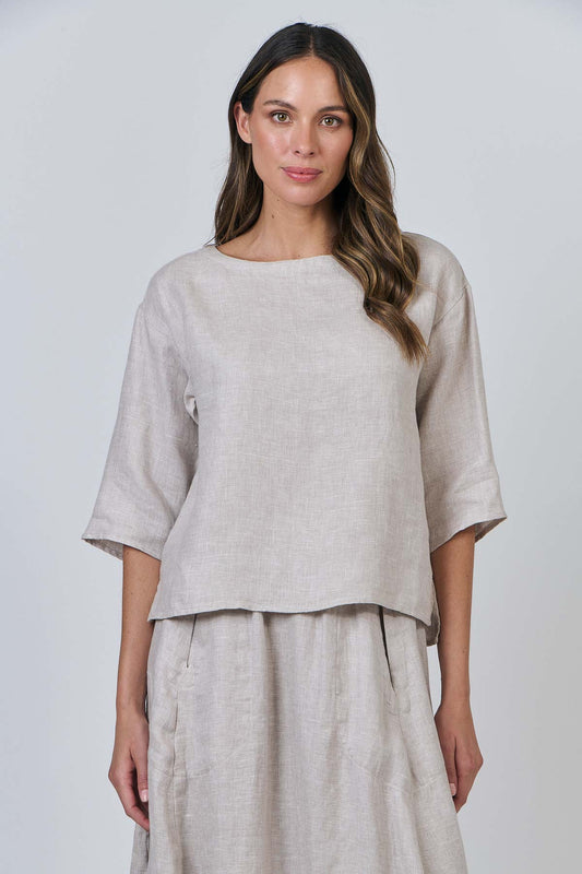 Naturals by O & J GA584 Ladies Top in Dune