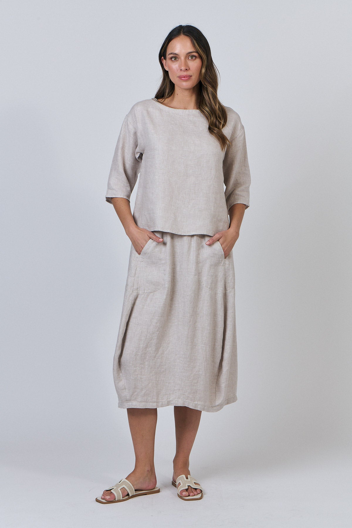 Naturals by O & J GA584 Ladies Top in Dune
