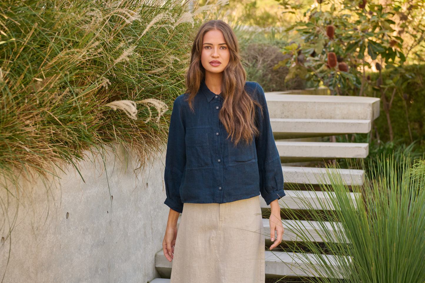 Naturals by O & J GA598 Ladies Jacket Shirt in Diplomat