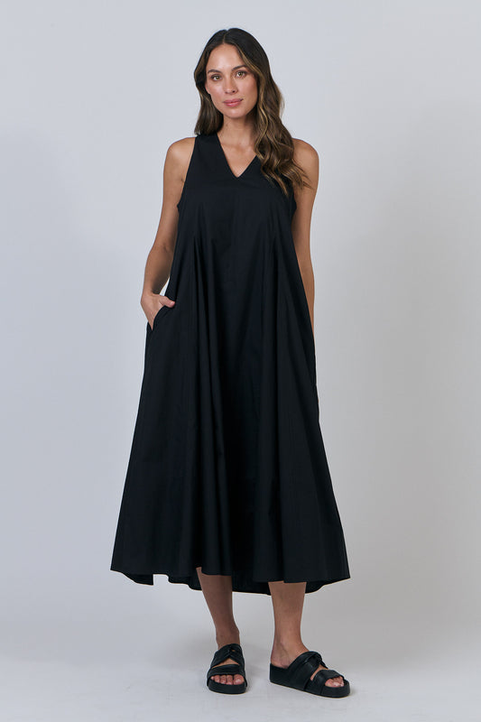 Naturals by O & J GA605 Black Poplin Dress