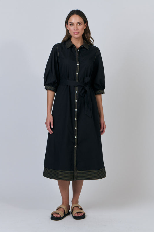 Naturals by O & J GA607 Black Midi Dress