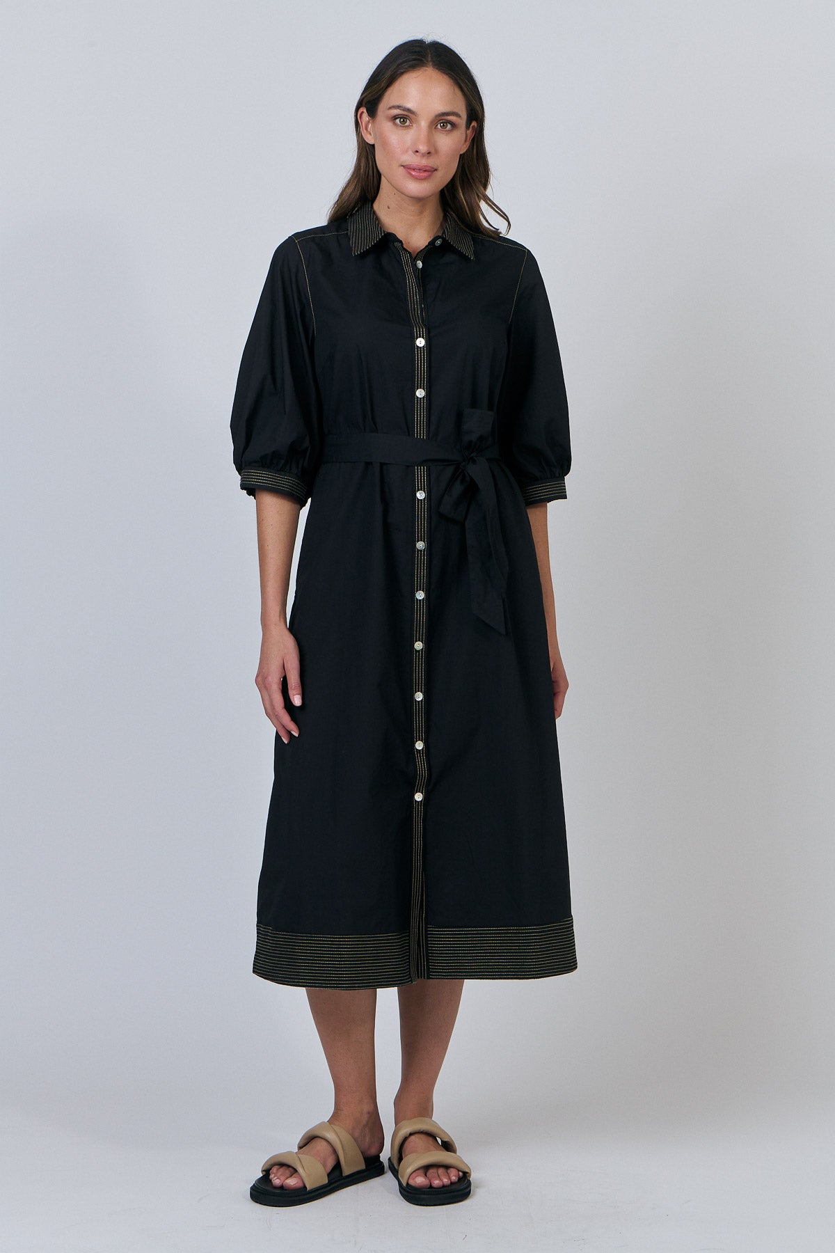 Naturals by O & J GA607 Black Midi Dress