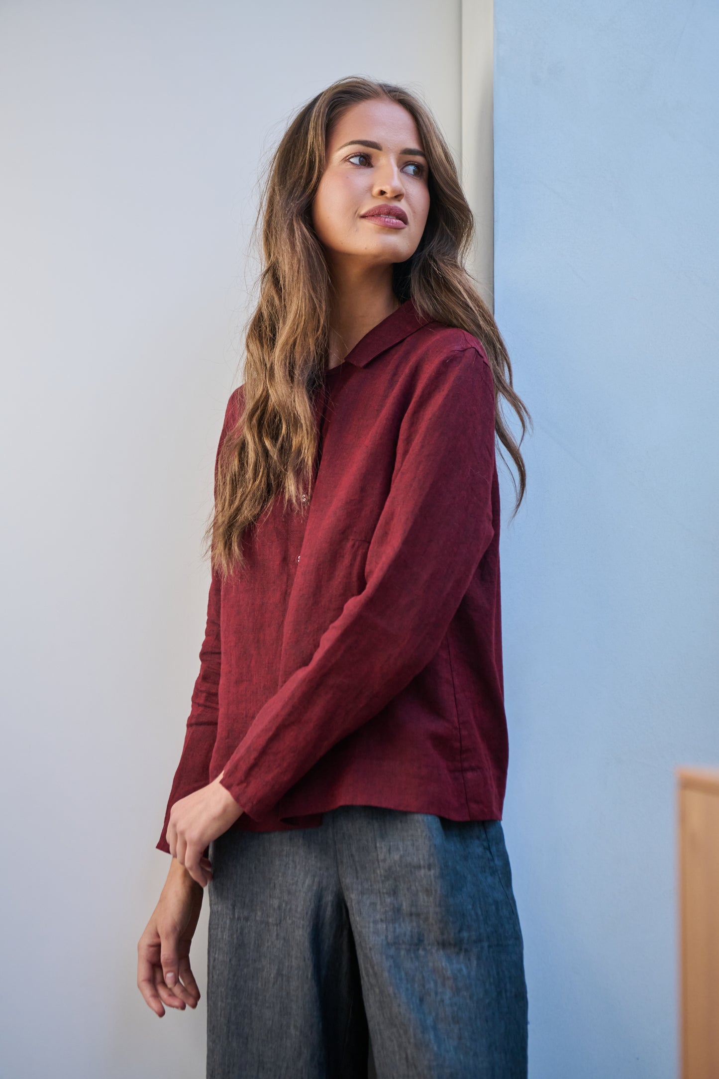 Naturals by O & J GA647 Ladies Shirt in Redwood