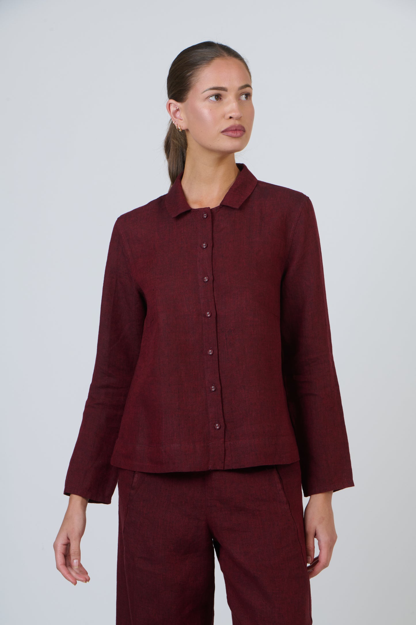 Naturals by O & J GA647 Ladies Shirt in Redwood