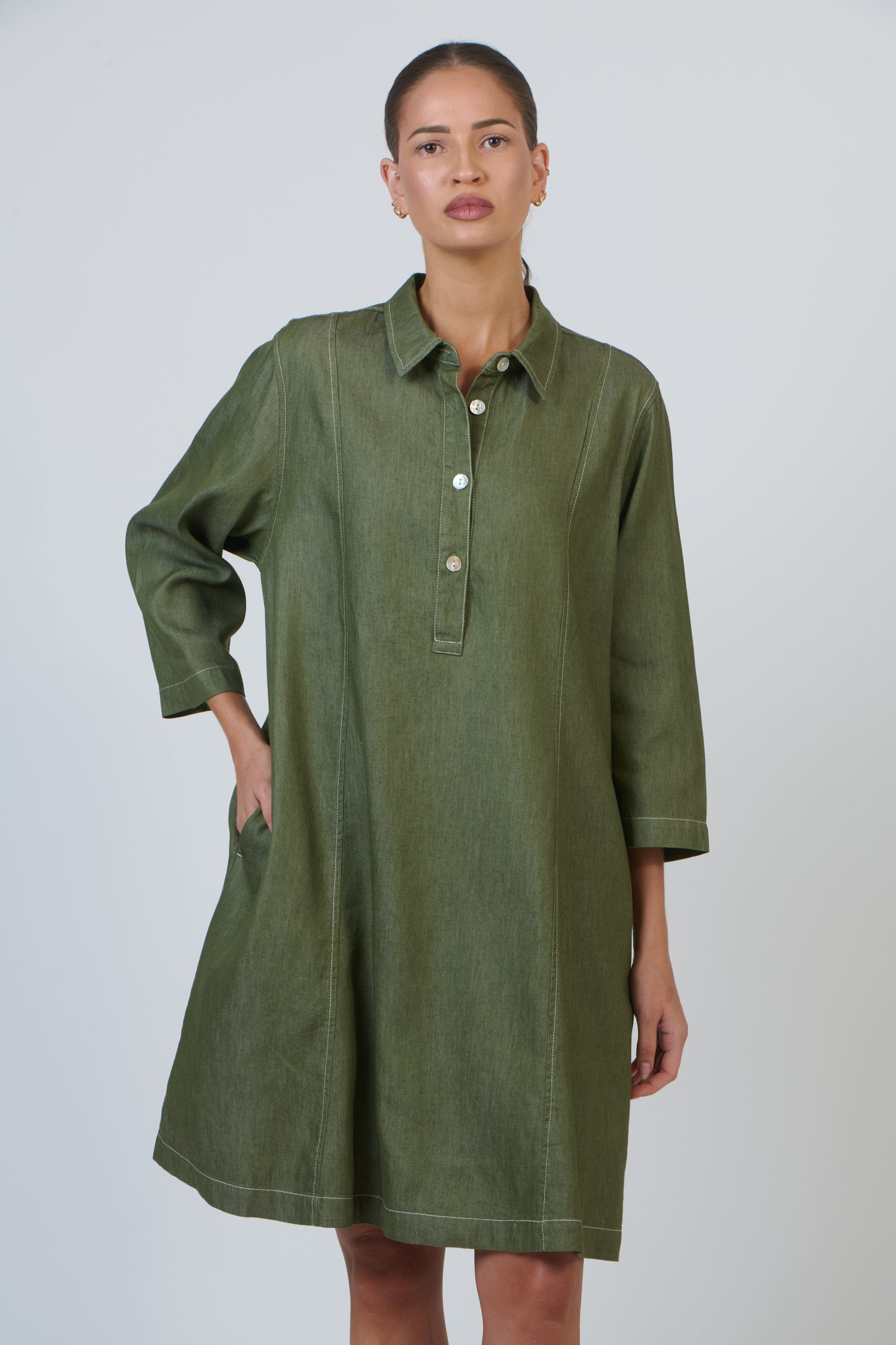 Naturals by O & J GA664 Dress in Bayleaf