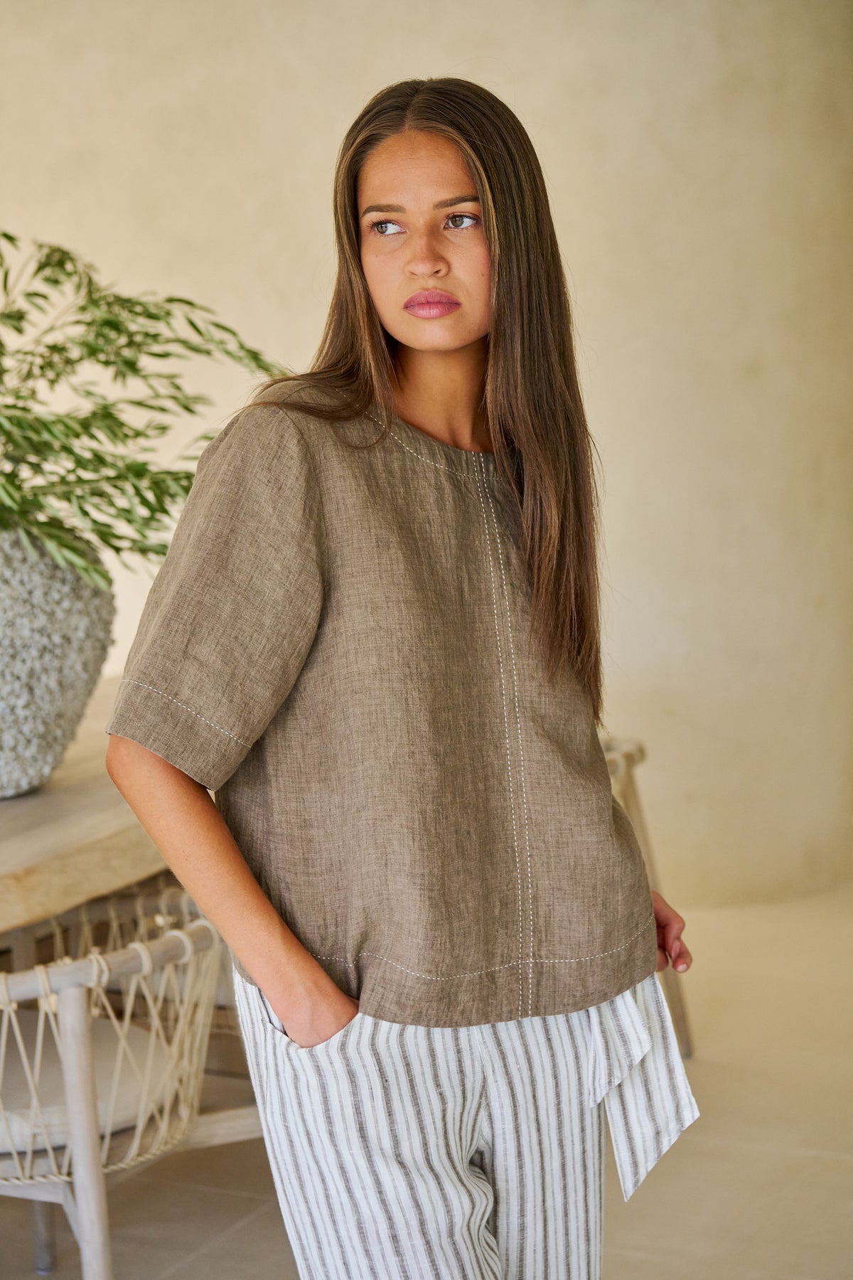 Naturals by O & J - Skye Linen Top