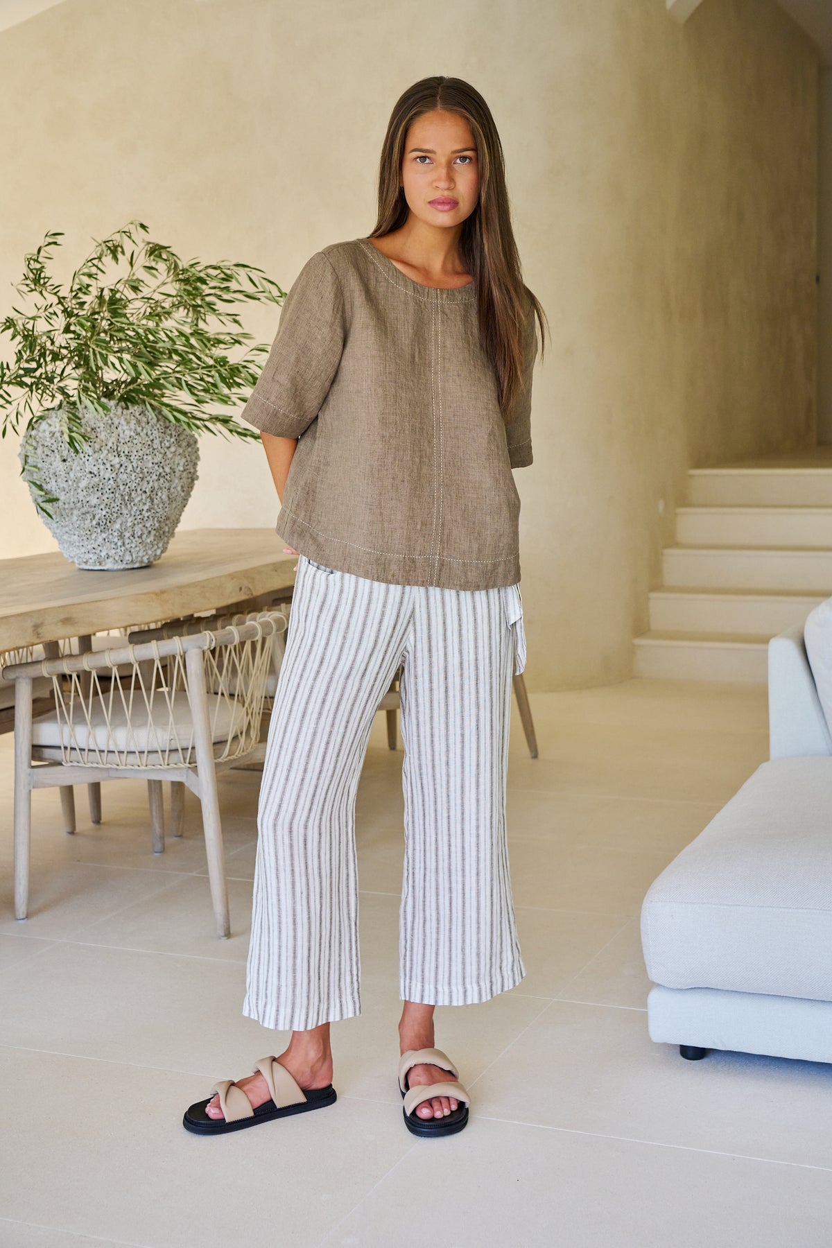 Naturals by O & J - Tina Linen Pant