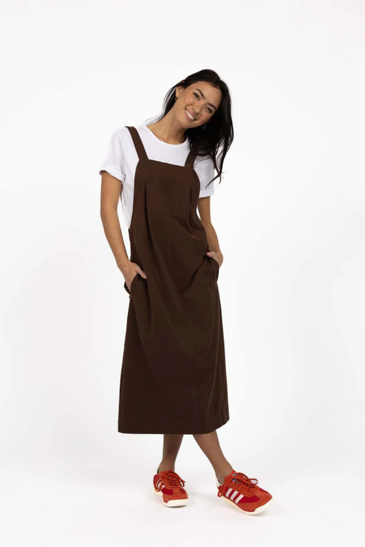 Humidity T-Shirt Pinafore in Chocolate