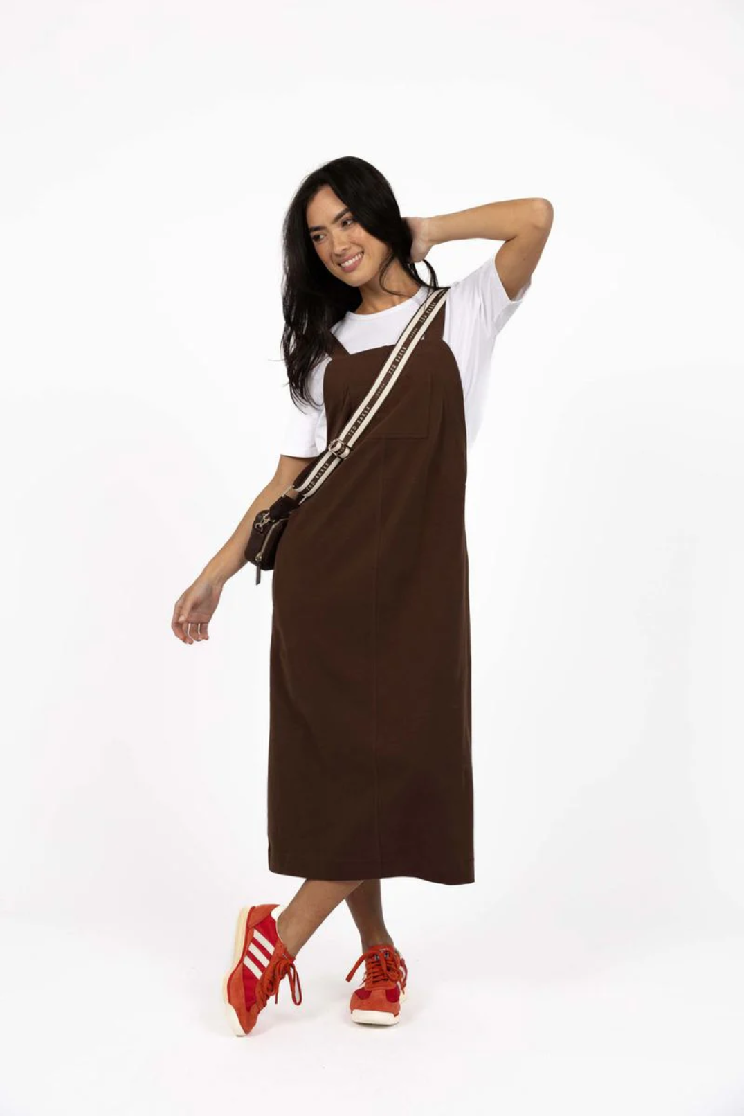 Humidity T-Shirt Pinafore in Chocolate