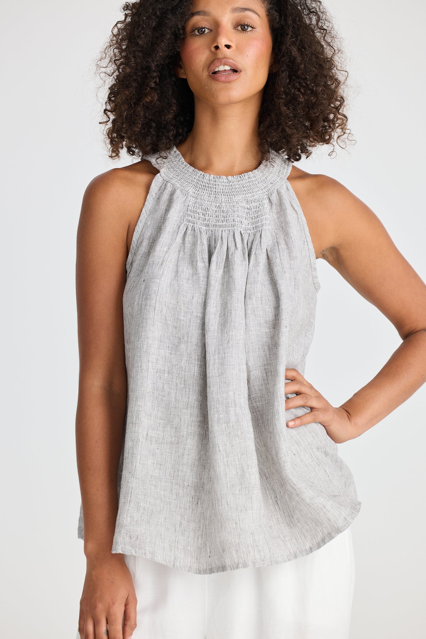 Shanty Lopez Top in Charcoal Fleck