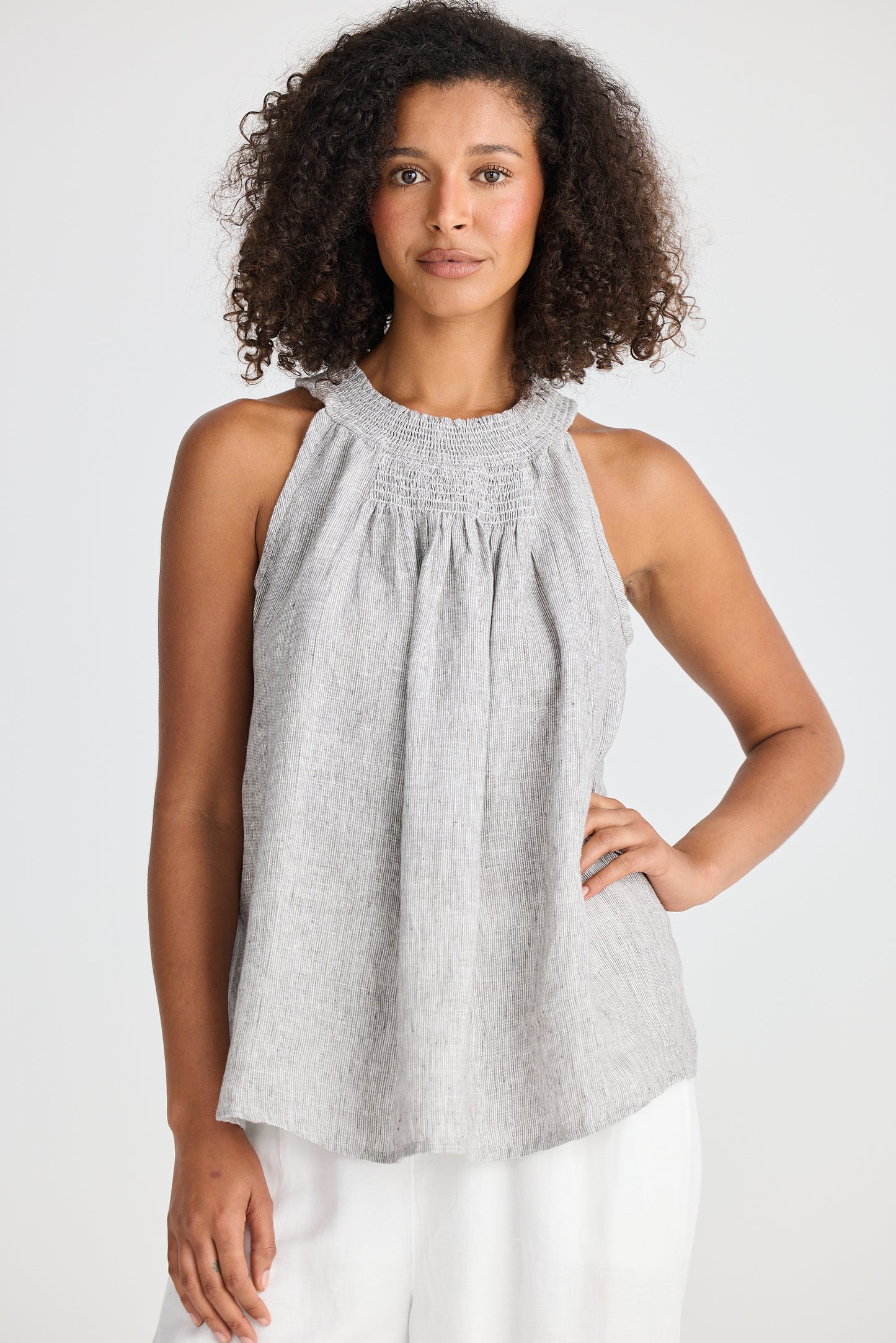Shanty Lopez Top in Charcoal Fleck
