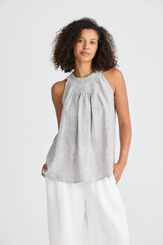 Shanty Lopez Top in Charcoal Fleck