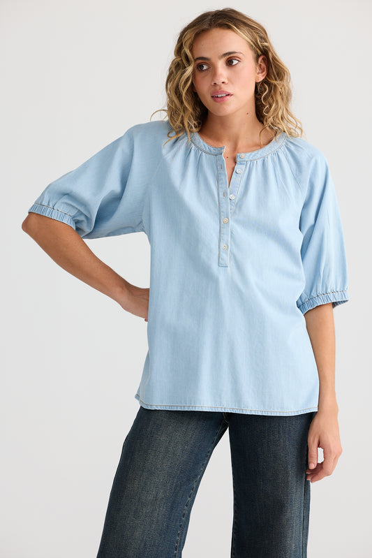 Talisman Rodeo Top in Light Denim