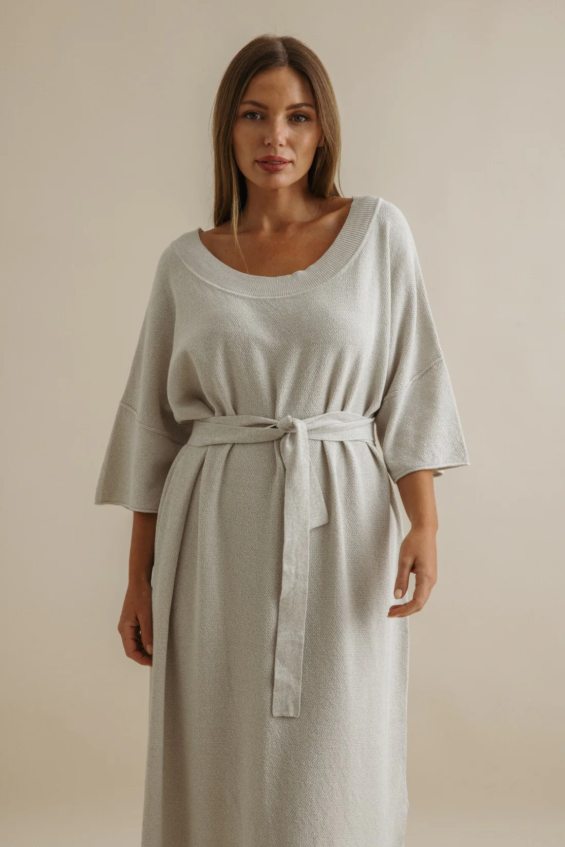 Talamaya Retreat Cotton Twist Dress in Silver x Salt