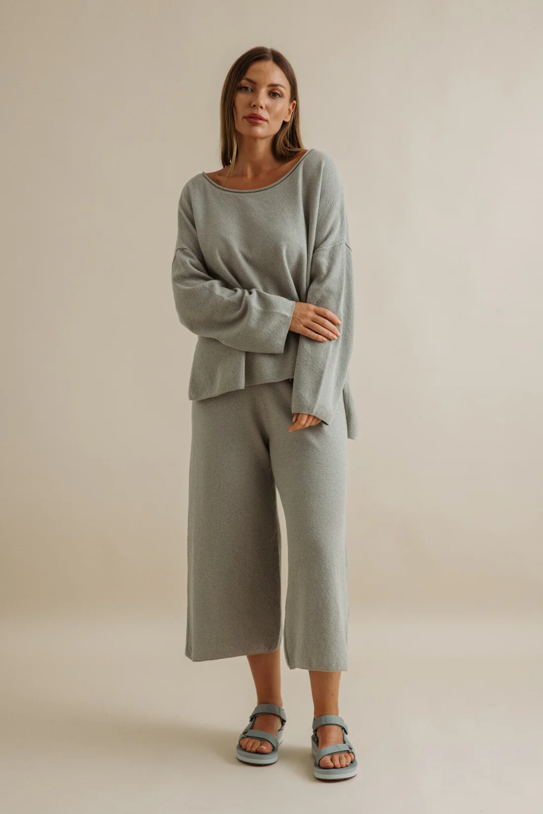 Talamaya Retreat Cotton Twist Pant Thyme Combo