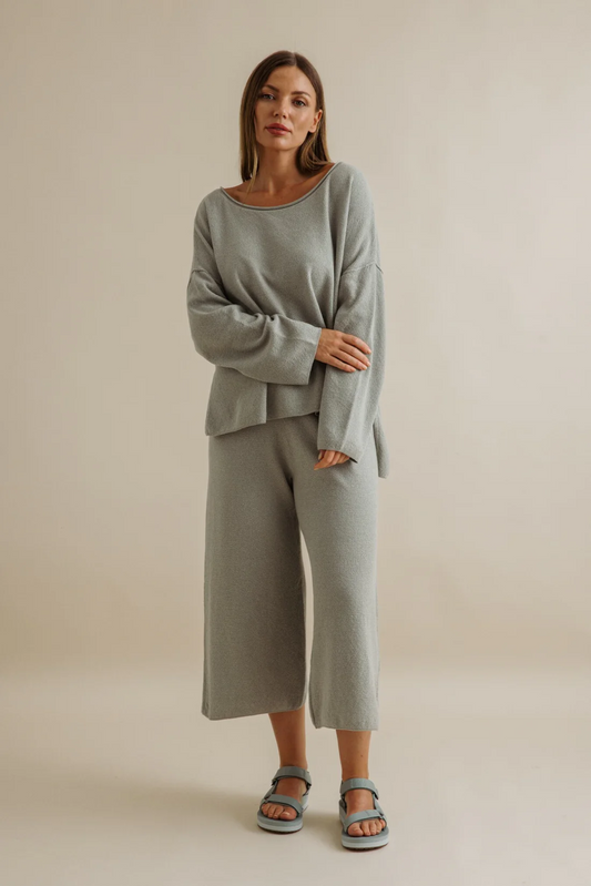 Talamaya Retreat Cotton Twist Pant Thyme Combo