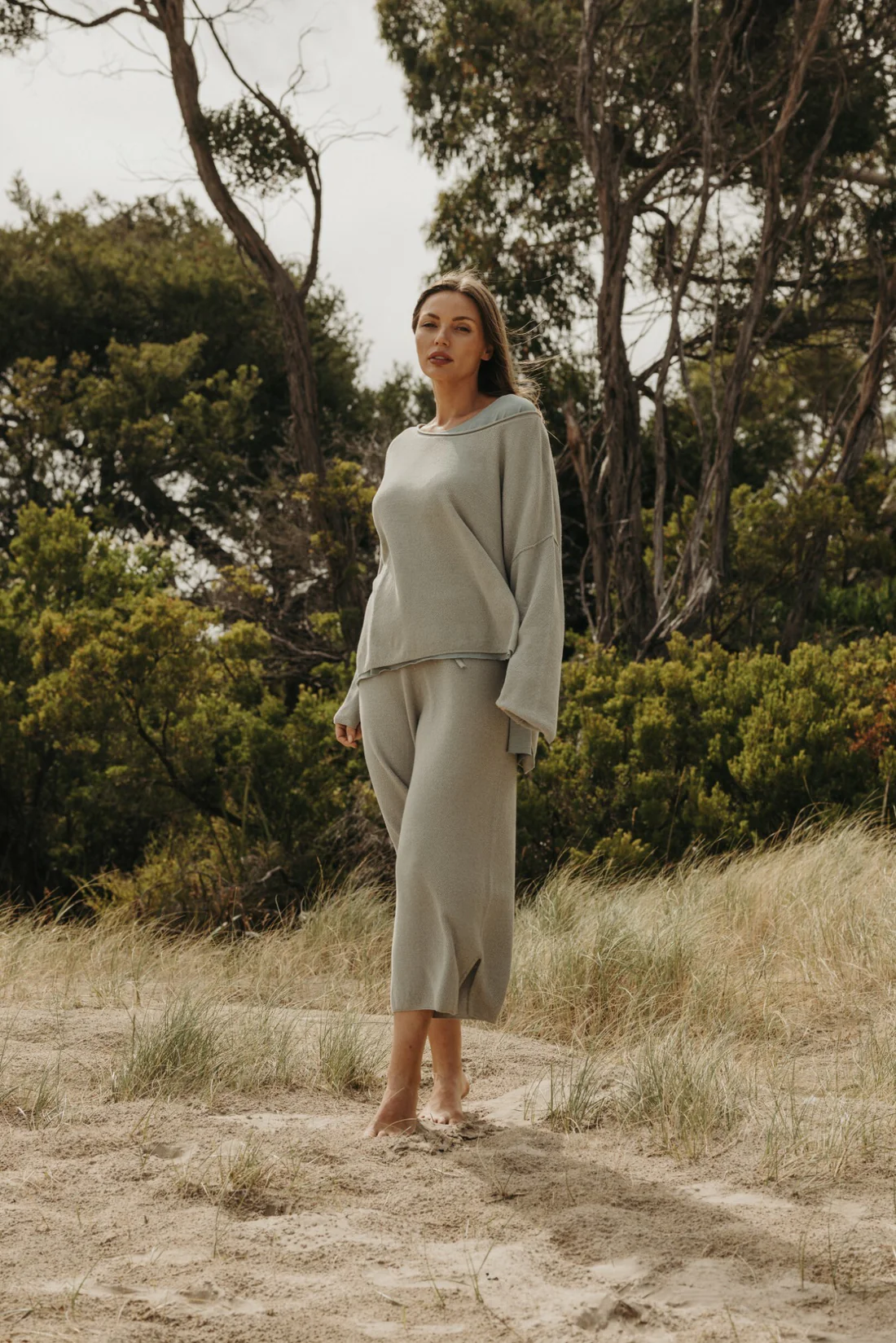 Talamaya Retreat Cotton Twist Pant Thyme Combo