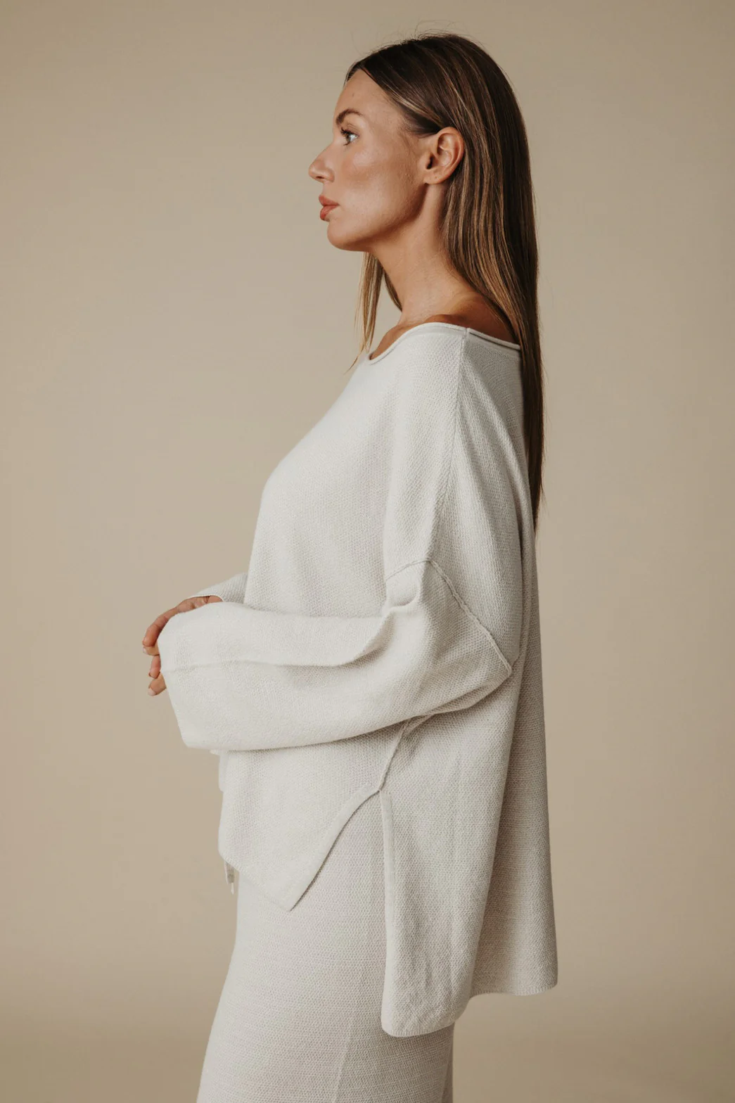 Talamaya Retreat Cotton Twist Pullover Silver x Salt