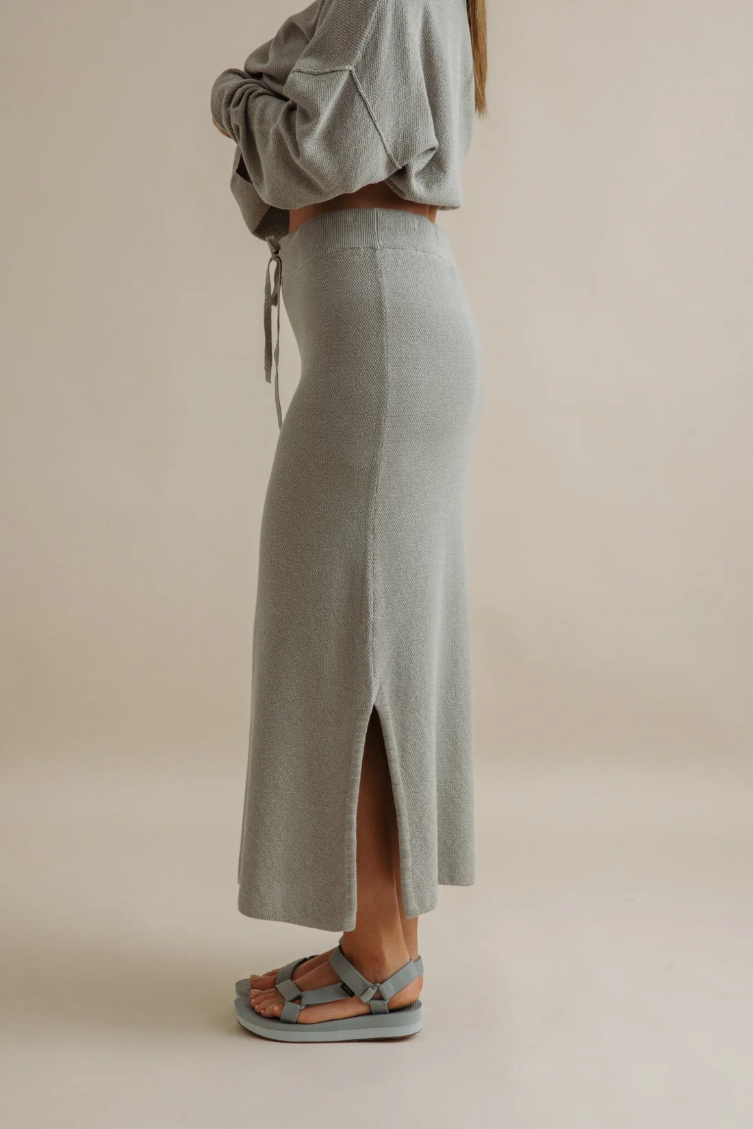 Talamaya Retreat Cotton Twist Skirt in Thyme Combo