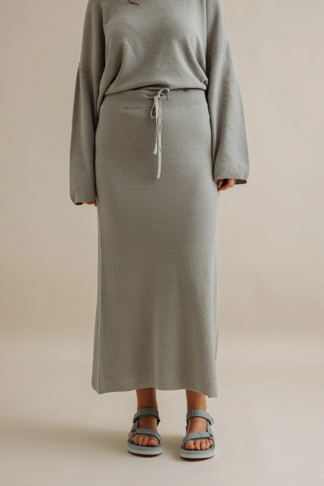 Talamaya Retreat Cotton Twist Skirt in Thyme Combo