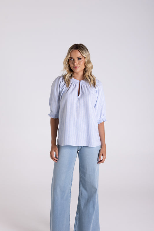Two T's Linen Viscose Stripe Top