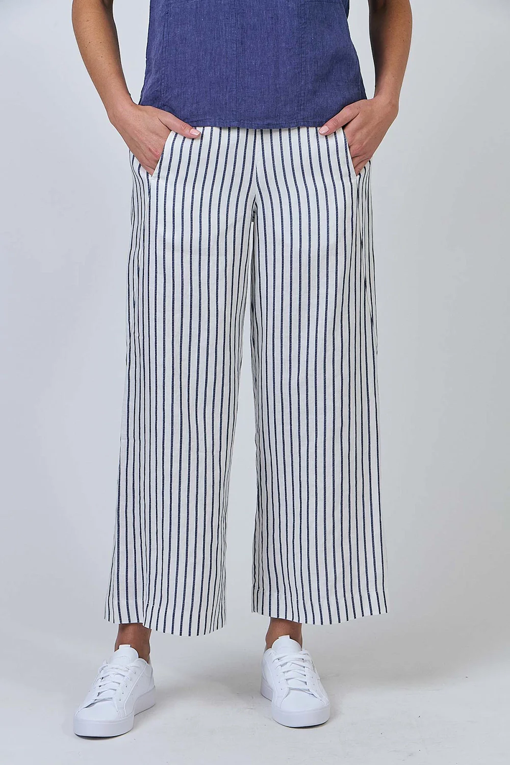 Naturals by O & J GA498 Pant in Blueberry Stripe