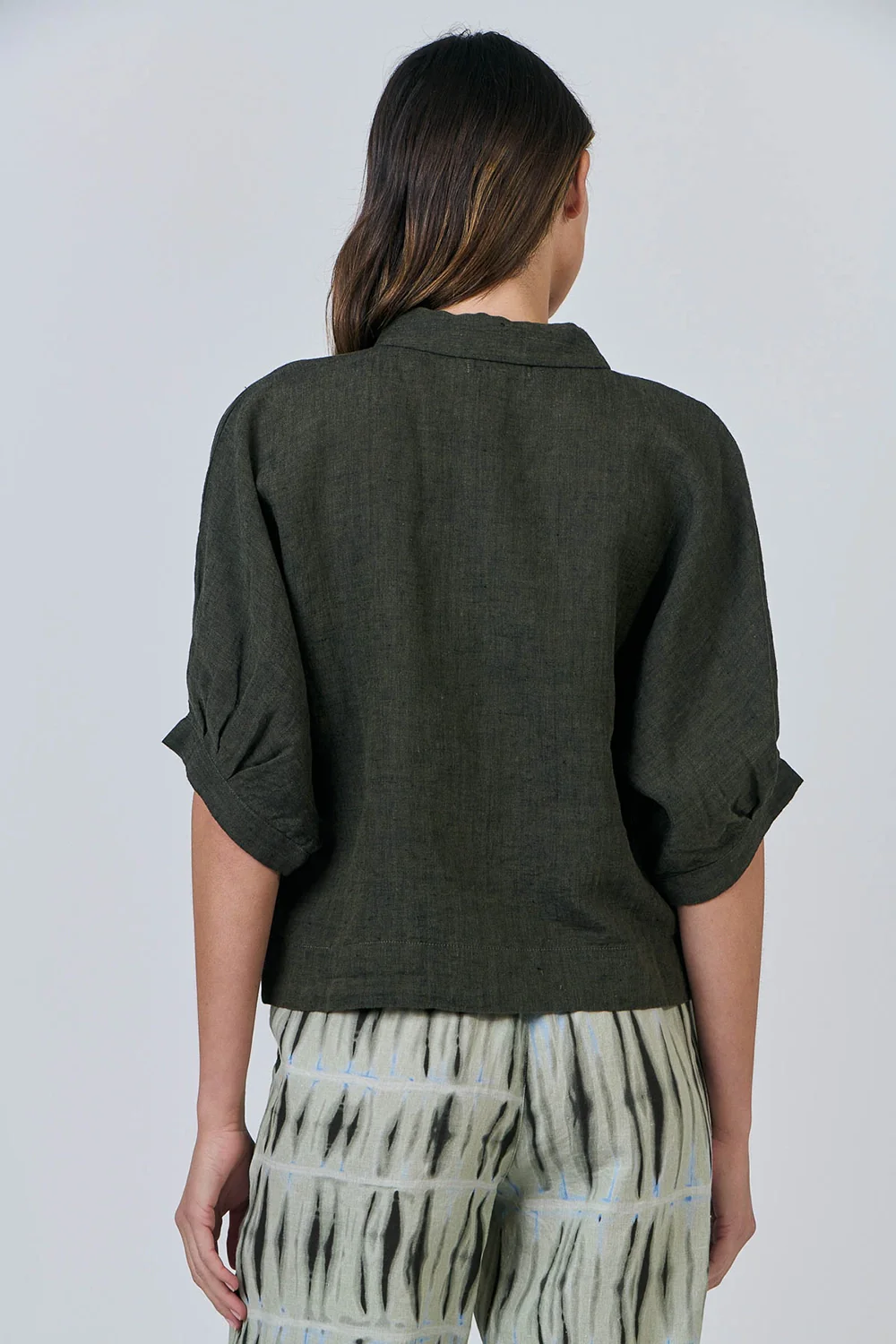 Naturals by O & J GA471 Linen Top in Licorice