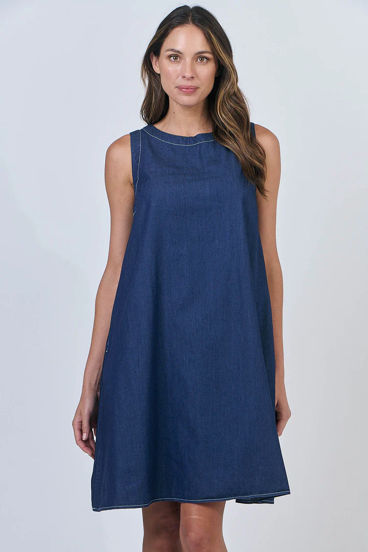 Naturals by O & J GA518 Dress in Chambray