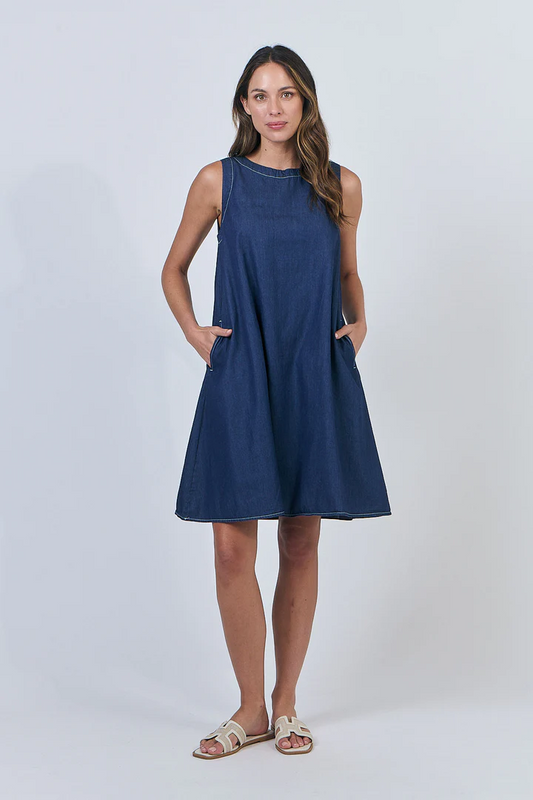 Naturals by O & J GA518 Dress in Chambray