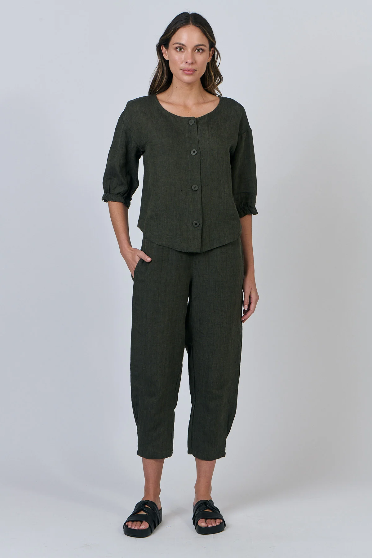 Naturals by O & J GA615 Ladies Pant in Licorice