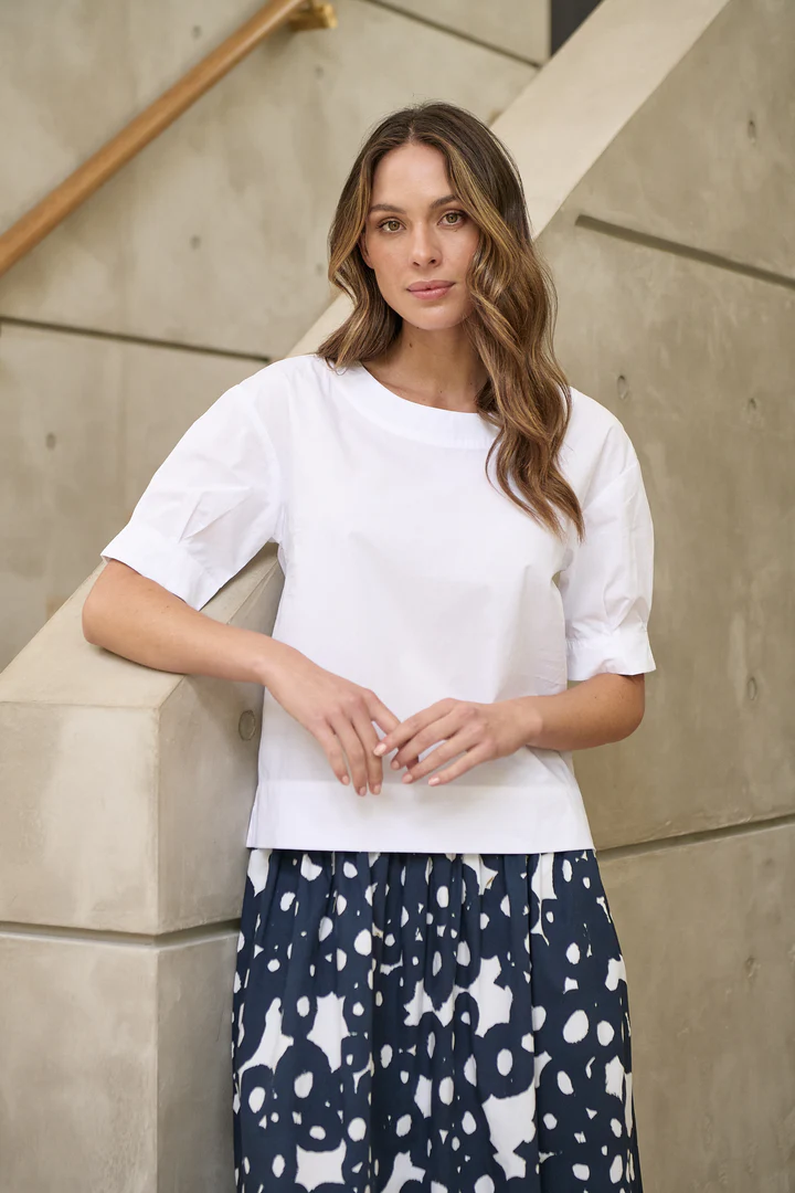 Naturals by O & J GA623 Ladies Top in White