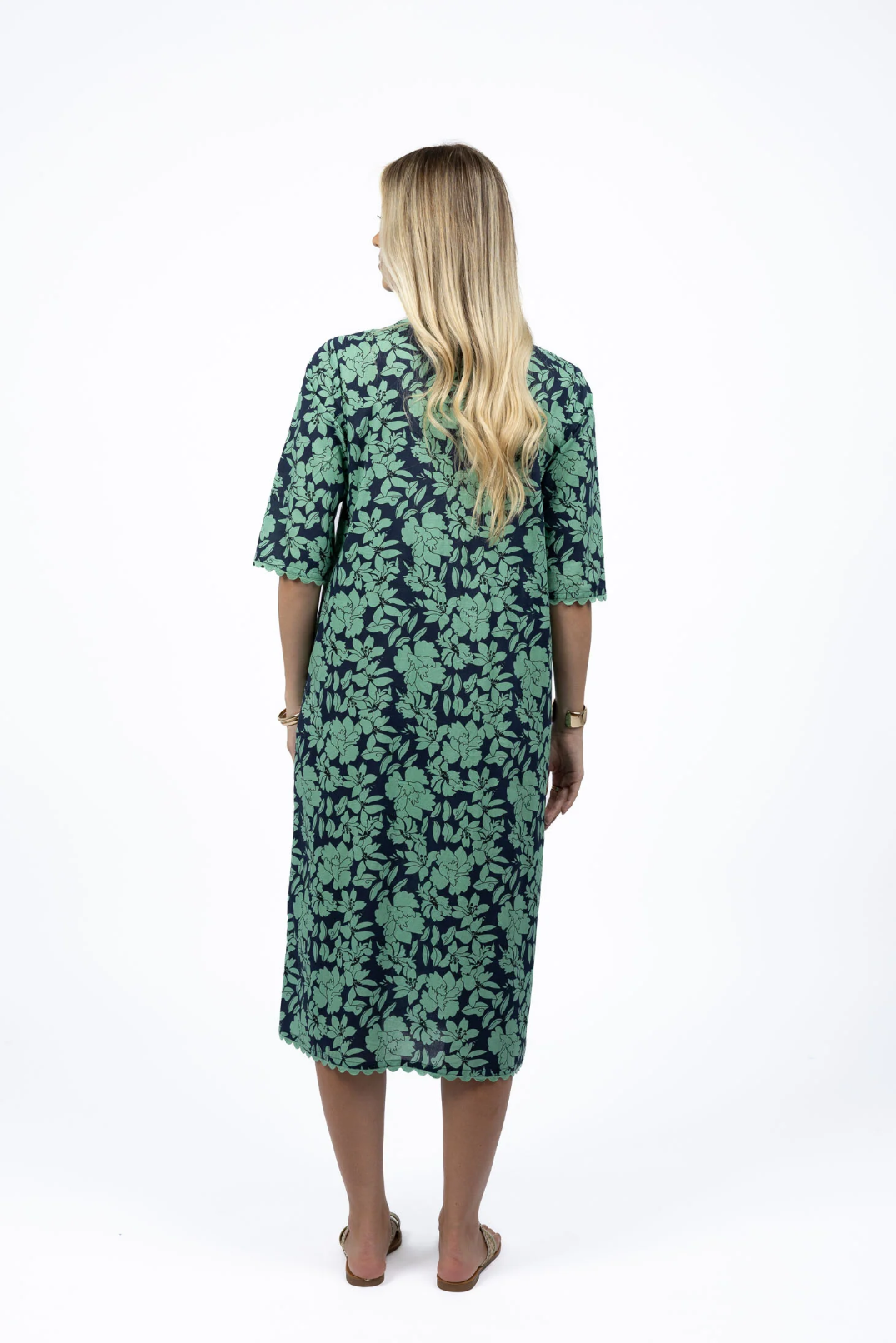 Fleur Ziggy Dress in Mint/Navy