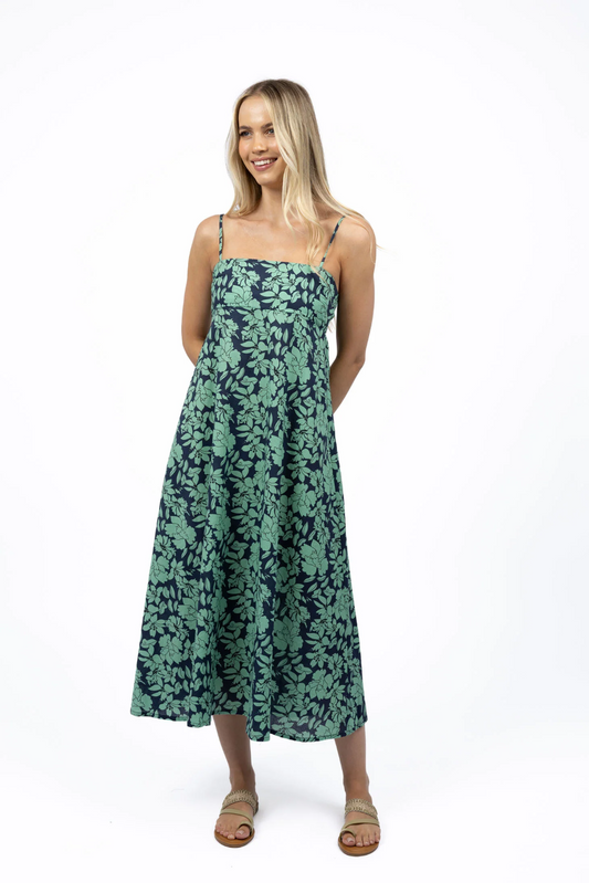 Fleur Sway Dress in Mint/Navy